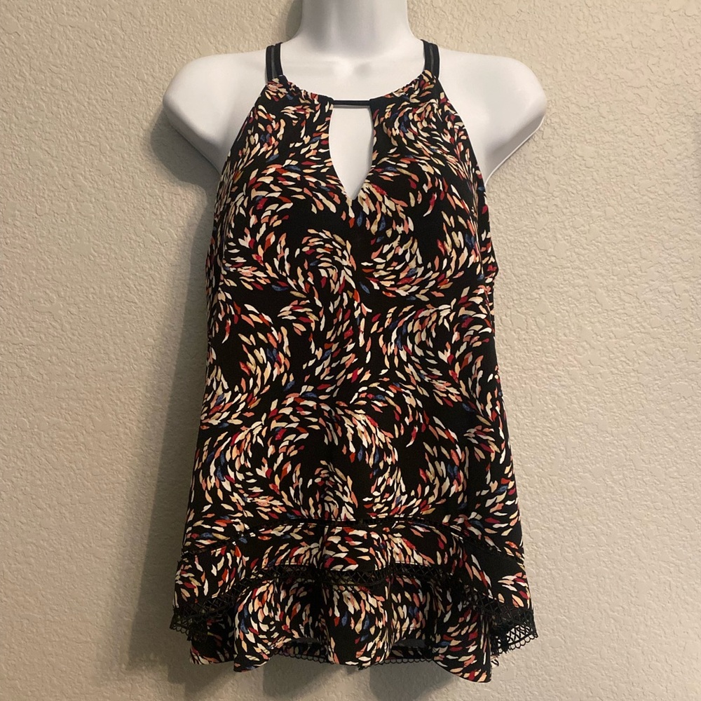 White House Black Market Multicolor Keyhole Top S